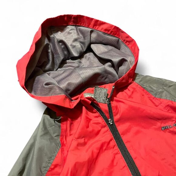 Billabong Red and Gray Windbreaker Zip Up Lightweight Sz XL fits L Distressed - Picture 2 of 6